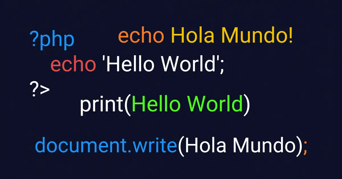 Hello World en diferentes lenguajes de programación